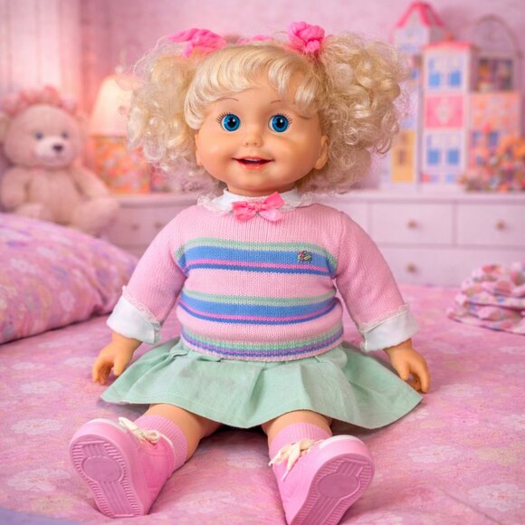 Vintage 1986 Playmates Cricket Talking Doll – Complete in Box, Working - Picture 2 of 14